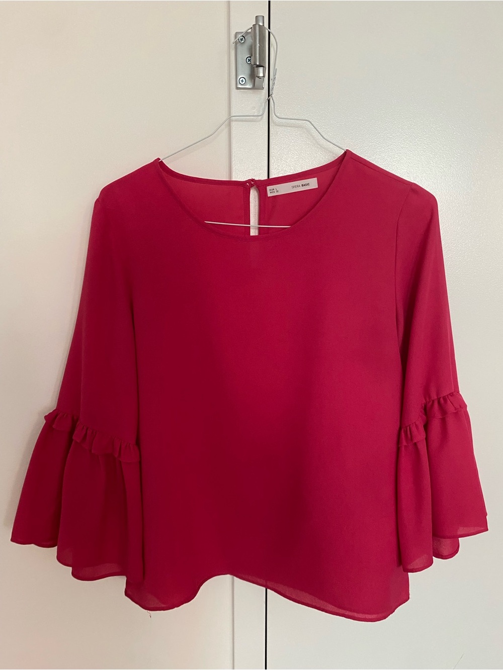 Women’s Pink Ruffle Sleeve Blouse